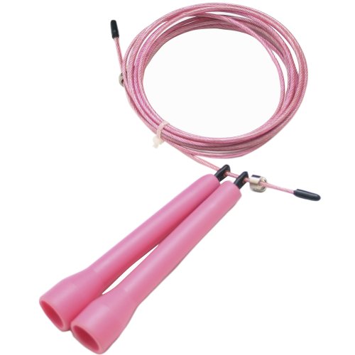 DA VINCI Ultra Speed 10 Ft Adjustable Cable Jump Rope, Super Fast for Double Unders - color: Pink