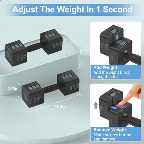 Hezeyferg 18LBS 22LBS Adjustable Dumbbells Set, Hand Weights Sets with Mutilple Levels, Adjustable Weight Dumbbells for Women/Men Home Gym Full Body Workout - color: Ink 9LB Each ( 18LB Pair )