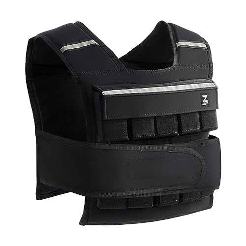 ZELUS Weighted Vest with Adjustable Weights for Home Workouts - color: 45lb Black