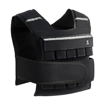 ZELUS Weighted Vest with Adjustable Weights for Home Workouts - color: 45lb Black