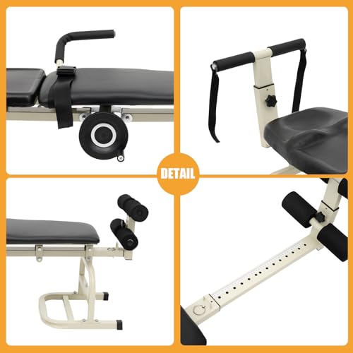 Massage Traction Bed Multifunctional Cervical Spine Stretcher Back Stretch Decompression Workout Bench Body Stretching Device for Lumbar Spine Cervical Home Indoor Workout