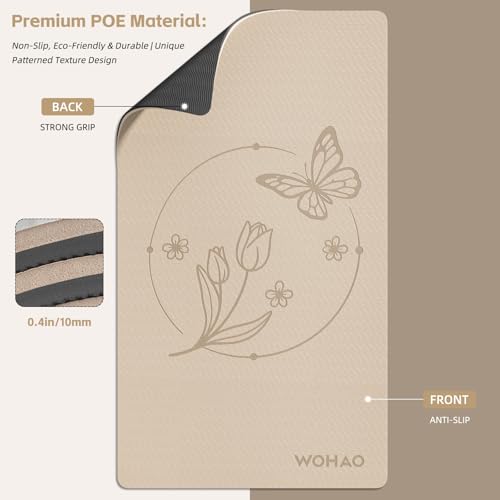 Large 76"x40"x0.4" Yoga Mat - color: Milk coffee
