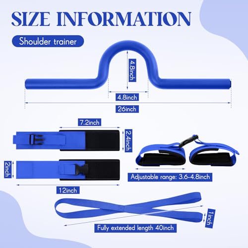 Gymnastics Training Equipment Set for Kids & Beginners, Shoulder Trainer with Adjustable Ankle Straps for Tumbling, Cheerleading, Dance, Handstand & Flexibility Training - color: Blue and Dark Blue