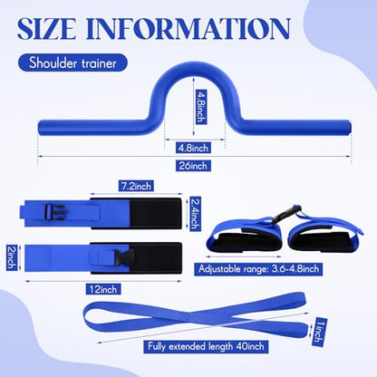Gymnastics Training Equipment Set for Kids & Beginners, Shoulder Trainer with Adjustable Ankle Straps for Tumbling, Cheerleading, Dance, Handstand & Flexibility Training - color: Blue and Dark Blue
