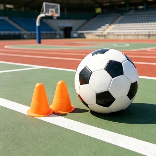 24pcs Football Drill Cones: Kids Soccer Agility Training Cones for Sports Practice Inline Roller Skating, Small Plastic Markers for Outdoor