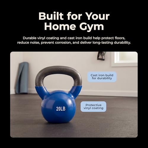 Sunny Health & Fitness Vinyl Coated Kettlebell for Strength Weight Training & Swinging Exercise - In 5, 10, 15, 20, 25 Pound - style: 20 Pound