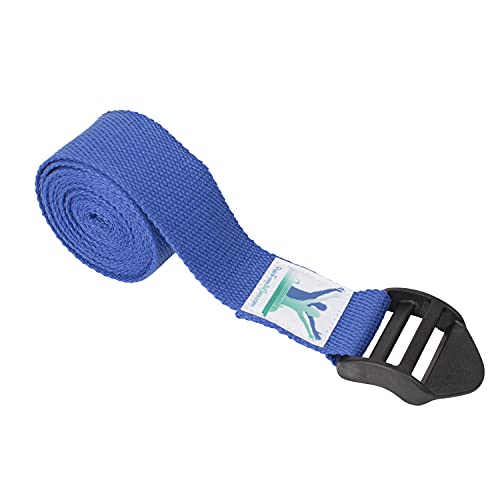 Pain Free At Sea-Posture Therapy Strap/Yoga Belt (BLUE)-Intended for Egoscue Execises, Yoga, Pilates-BEST NON SLIP BUCKLE - color: BLUE
