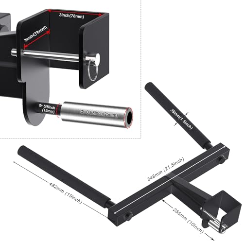 SELEWARE Squat Rack Attachment, Y-Shaped Dip Bar Attachment, Nordic Hamstring Curl Attachment and Lever Arms for 2x2 or 3x3 Power Rack with 5/8" or 1" Hole, Power Cage Accessories for Home Gym