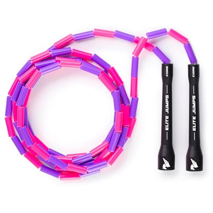 Elite Jumps Beaded Kids Jump Rope, Adjustable - color: Pink/Purple, size: 7ft