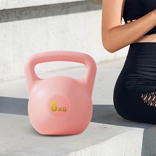 Water Filled Kettlebell, 6kg Adjustable Soft PE Kettle Bell with Ergonomic Non-Slip Handle, Portable Fillable Weight for Home Gym Strength Training Travel and Yoga Fitness - color: Pink