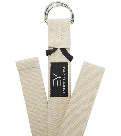 Everyday Yoga Strap with Metal D-Ring Athletic Stretching, 6ft/8ft/10ft - color: Natural, size: 10 Foot