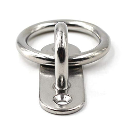 304 Stainless Steel Eye Pad Plate with Ring 9mm Anchor Mount with Ring Great for Yoga Swings Hammocks/Boat Rigging/Marine Deck Hardware/Suspension Training Straps - color: 9mm ellipse with ring