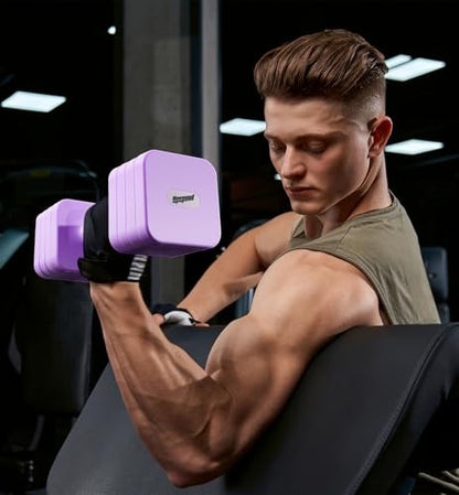 Adjustable Dumbbell Set for Women Men 7.5LB/10LB/15LB/20LB/25LB Each - color: Purple, style: 20LB Each [40 LBS Total]