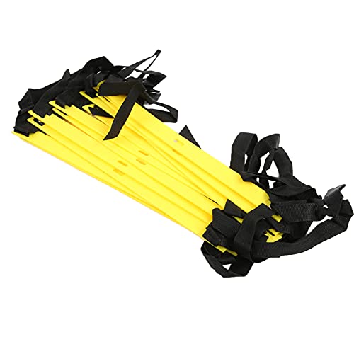 Fixed Agility Ladder for Football Soccer Training, 6M 12 Rung Speed Rope Ladder with Bright Color Rungs, Durable PP Footwork Ladder for Sports Drills and Group Exercise - color: Yellow