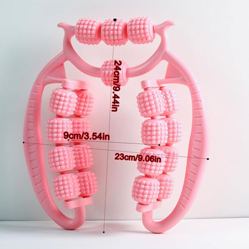 Muscle Roller Tool with 20 Wheels for Legs and Arms, Pink