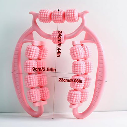Muscle Roller Tool with 20 Wheels for Legs and Arms, Pink