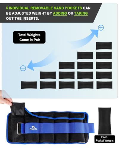 Fragraim Adjustable Ankle Weights 1-3/4/5/6/8/10/12/15/20 LBS Pair with Removable Weight for Jogging, Gymnastics, Aerobics, Physical Therapy - color: Blue, style: 1.5 lbs each( 3 lbs pair)