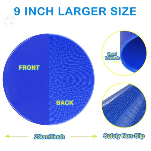 Poly Spot Markers Rubber Floor Dots 9 inch 8/16/24 Pcs Flat Cones Non-Slip Agility Markers Poly Spots for Gym Soccer Basketball Sports Speed Agility Training, Exercise Drills