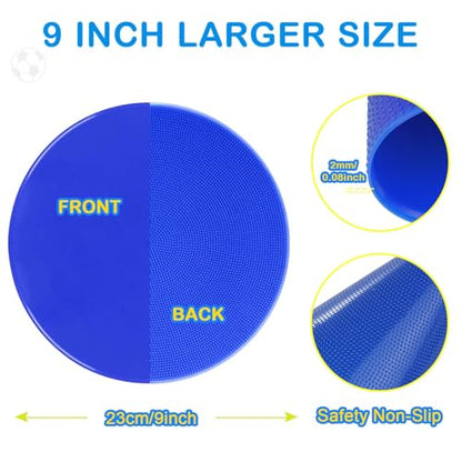 Poly Spot Markers Rubber Floor Dots 9 inch 8/16/24 Pcs Flat Cones Non-Slip Agility Markers Poly Spots for Gym Soccer Basketball Sports Speed Agility Training, Exercise Drills