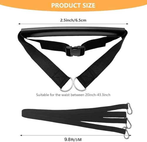 Sled Pulling Belt Set, Adjustable Waist Strap with Pulling Rope - size: 9.8ft