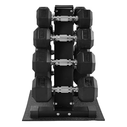 BalanceFrom Rubber Coated Hex Dumbbell Weight Set with Storage Rack, 100LB or 150LB or 200LB Set, 5-20 lbs or 5-25 lbs or 10-30 lbs Pairs - style: 100LB Set with Rack