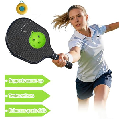 Pickleball Rebound Trainer – Continuous Bounce for Solo Indoor & Outdoor Practice | Boost Reaction Time & Hand-Eye Coordination | Noise-Free Door Frame Set,Ideal Gift for Beginners to Pros