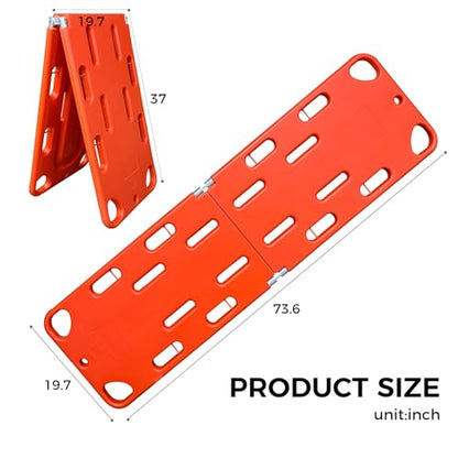 Foldable Spine Board Stretcher Backboard,Emergency Rescue Spine Board,Water Floating Stretcher,EMT lmmobilization Portable Patient Transport Rescue PE Ambulance Stretcher