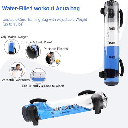 3-in-1 Aqua Training Bundle | 6.5Inch Ball, 8Inch Ball & Aqua Bag | Complete Instability Training System for Home Gym, Full Body Workout & All Fitness Levels