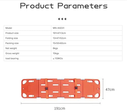 Foldable Spine Board Stretcher - 4-Fold Design | Emergency Rescue & Trauma Immobilization for Hospitals & Ambulance Spine Board Stretcher