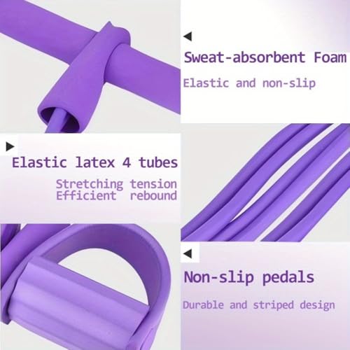 Multifunction Tension Rope, 6-Tube Elastic Yoga Pedal Puller Resistance Band, Natural Latex Tension Rope Fitness Equipment
