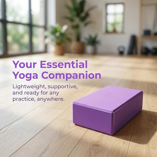 Toyvian Yoga Block High Density Eva Non-Slip Pilates Brick for Stretching Balance and Flexibility Lightweight Exercise Aid for Yoga and Pilates 8.97 X 5.98 X 2.99 in Purple