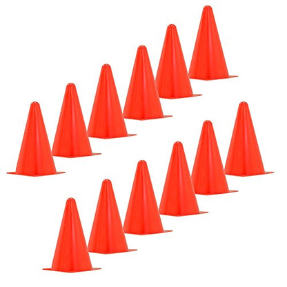 JORESTECH 9" Inch Orange Cones for Sports Agility Traffic Field Road Soccer (Set of 12)