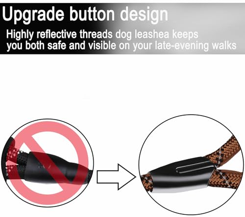 Dog Leash, 6 FT Heavy Duty Dog Leashes with Comfortable Padded Handle,Brown - color: Brown, size: 6 Feet x 1/2 Inch
