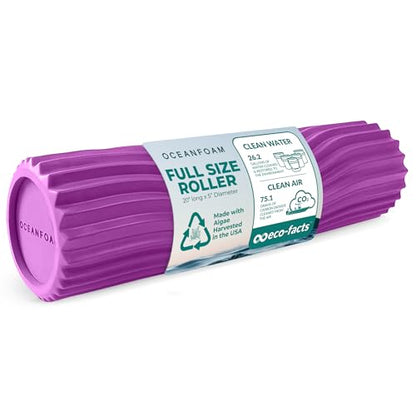 Tidal Roller - Magenta - Muscle Massage Foam Roller for Back Pain & Stretching - Firm and Ergonomic Wide Wave Textured - Yoga, Athletics, & Wellness - Full Size, 20" x 5" - color: Magenta