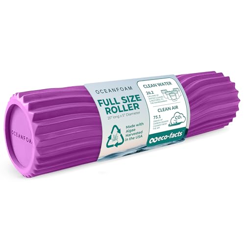 Tidal Roller - Magenta - Muscle Massage Foam Roller for Back Pain & Stretching - Firm and Ergonomic Wide Wave Textured - Yoga, Athletics, & Wellness - Full Size, 20" x 5" - color: Magenta