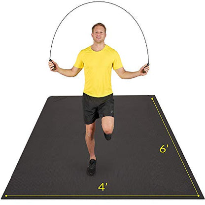 ActiveGear Large Exercise Mat for Home Workout | Workout Gym Flooring for Home Gym | Rubber Workout Mat - 6 x 4 ft