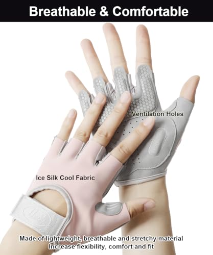 Workout Gloves for Women & Men, Anti-Slip Fingerless Gloves for Weightlifting, Mens Workout Gloves Gym Gloves Fitness Gloves