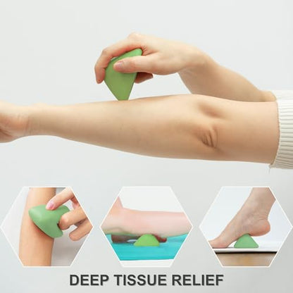 LEZER, Trigger Massage Point, Manual Massage Ball, Muscle Knots Relief Tool, Myofascial Release, Physical Therapy, Plantar Fasciitis, Set of 2 (Green Trigger and Black Ball) - style: 09 - Trigger Green + Hard Ball