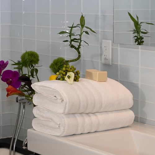 Mosobam Luxury Turkish Bath Sheets, 4 Pack, 35 x 70 in, 700 GSM, White - color: White, size: Bath Sheets, Set of 4