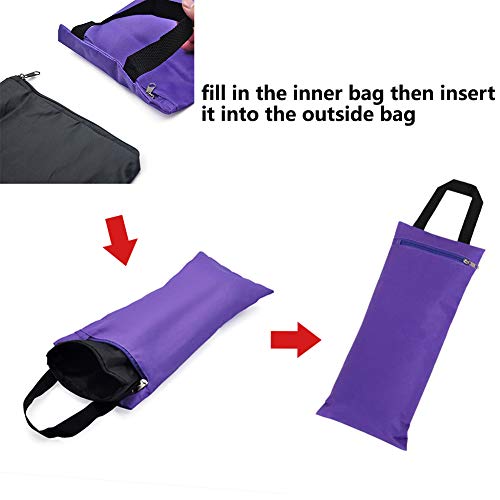GOGO Yoga Sandbag for Workout Fitness, Unfilled Sand Bag with Waterproof Inner Bag, 16 x 7 Inch