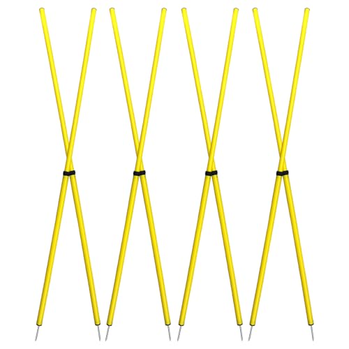 BlueDot Trading Soccer Agility Poles | Telescopic, Fixed & Collapsible Options (4, 6, 8 Piece Sets) Speed Training Poles for Agility Drills, Outdoor Games, Football & Sport Training Equipment - size: 8, style: Adjustable
