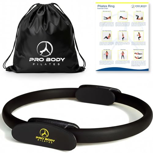 ProBody Pilates Fitness Circle – 14 Inch Pilates Ring for Focusing on Toning Inner Thighs, Arms, and Core - color: Black