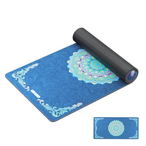 HAPBEAR Large Yoga Mat - 72"x36" Extra Wide Exercise Mat - 1/4" Thick Dual Color PVC | Anti-Slip Surface & High Cushioning - Ideal for Yoga, Pilates & Home Workouts - Bonus Mesh Bag