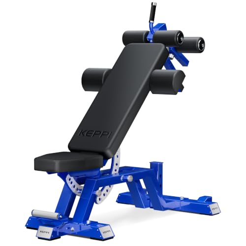 Keppi Fitness Bench6000 Weight Bench, Commercial Grade FID Workout Bench - color: Gloss Blue