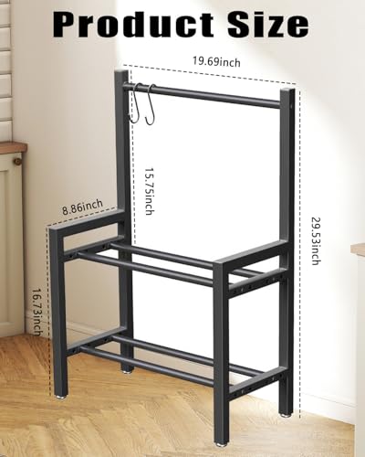 Two Tier Dumbbell Rack 20 IN Length Adjustable small Weight Rack Stand Holder For Home Gym Dumbbells Kettlebells (Rack Only)