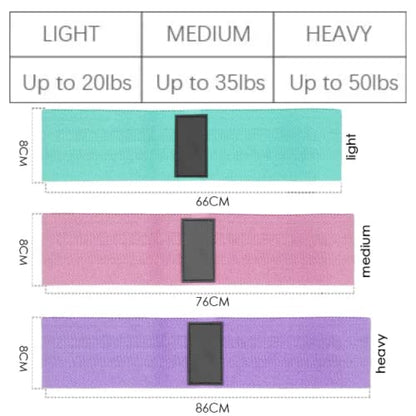 DARCON Resistance Bands Set - Exercise Bands with Non-Slip Design for HIPS & Glutes, 3 Levels Workout Bands for Women and Men