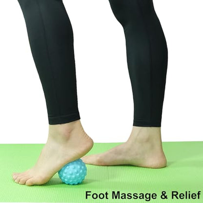 Firm Foam Massage Ball for Deep Tissue and Myofascial Release. 2.9″ High-Density Hard Fascia Ball for Muscle Knots, Recovery, Trigger Point Therapy, Pain Relief, Foot Plantar Fasciitis. (Blue)