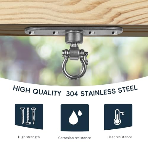 Heavy Duty Stainless Swing Hanger with Smooth Swing Bearings 180°+360°, 1500 lb Capacity for Indoor Outdoor Playground Yoga Hammock Chair Sandbag Porch Swing Bag - size: size1