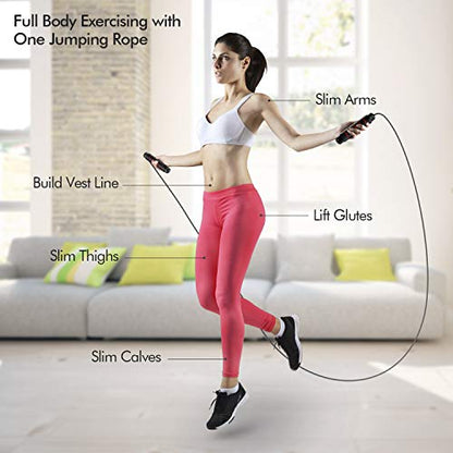 Jump Rope, Tangle-Free Rapid Speed Jumping Rope Cable with Ball Bearings for Women, Men, and Kids, Adjustable Steel Jump Rope with Foam Handles for Home Gym Exercise Fitness Workout Equipment & Slim Body - color: Red