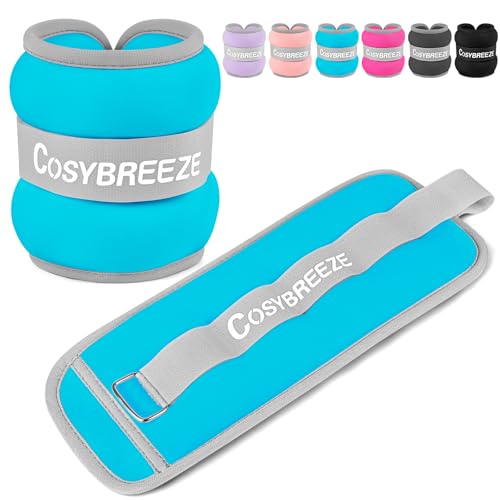 Ankle Weights 1/2/3/4/6/8/10 LB 1 Pair Wrist Leg Arm Weights for Women Men, Strength Weighted for Walking, Running, Jogging, Fitness, Gym Workout - color: Light Blue, size: 1.5 lbs each (3-lb pair)